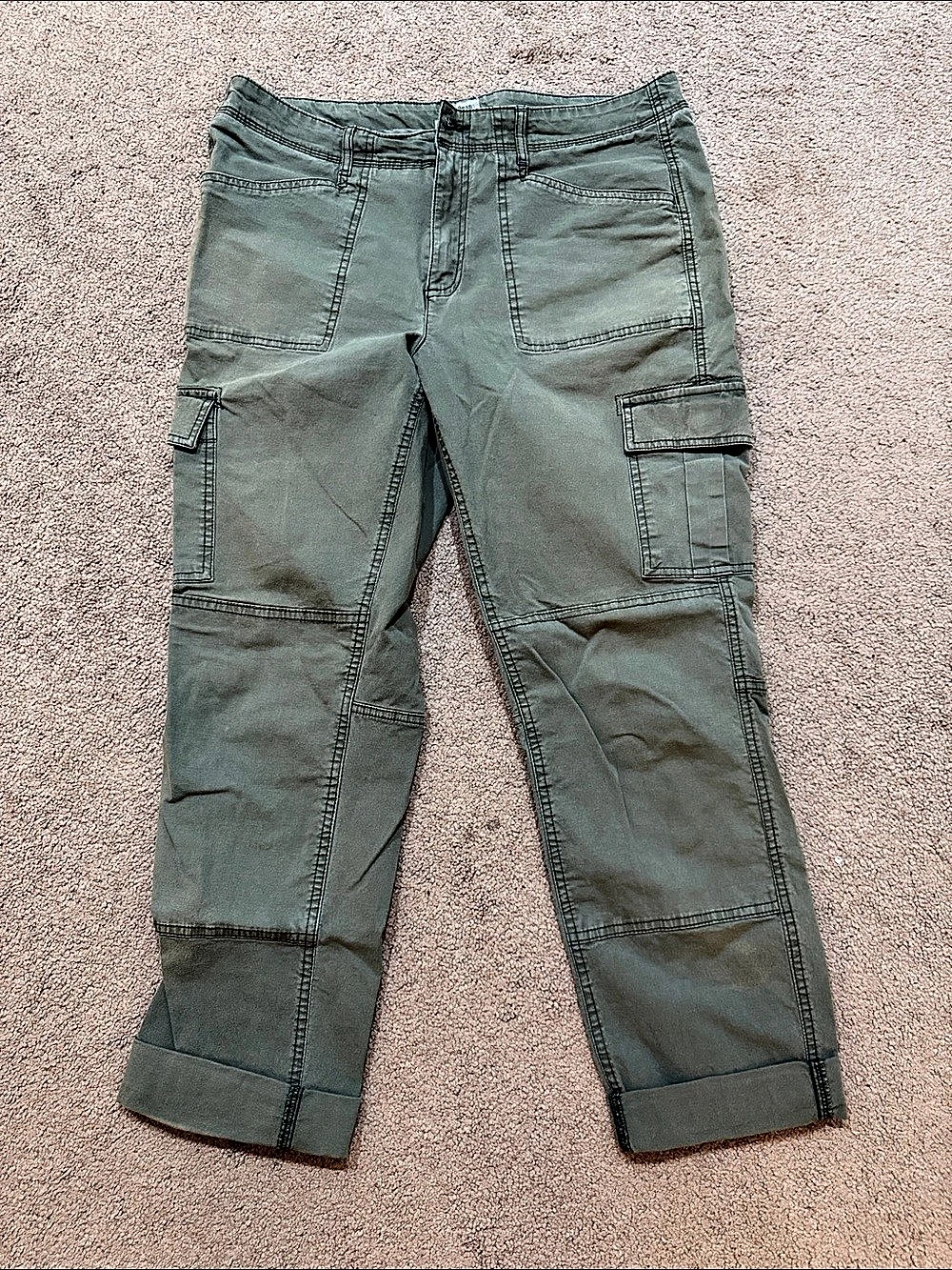 LL Bean Favorite Fit Cargo Pants Green Size 12